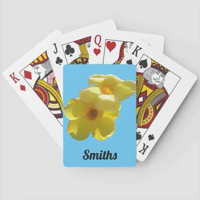 Golden Trumpet Flowers I Poker Cards (Back)