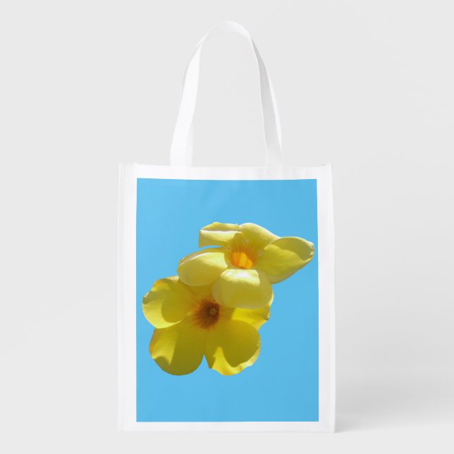 Golden Trumpet Flowers I Reusable Grocery Bag (Front)