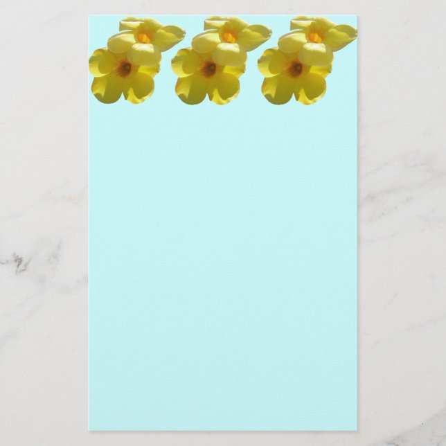 Golden Trumpet Flowers I Stationery (Front)