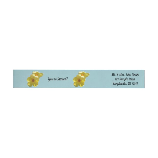 Golden Trumpet Flowers I Wrap Around Label (Individual)