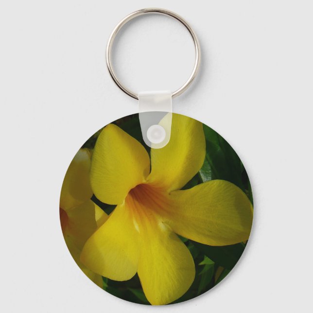 Golden Trumpet Flowers II Tropical Keychain (Front)