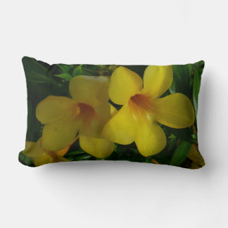 Golden Trumpet Flowers II Tropical Lumbar Pillow