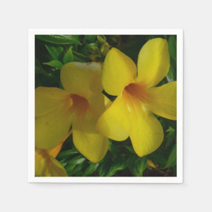 Golden Trumpet Flowers II Tropical Paper Napkins