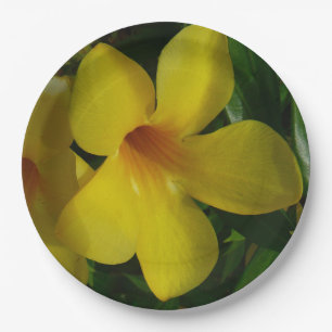 Golden Trumpet Flowers II Tropical Paper Plates