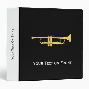 Golden Trumpet Music Theme Binder by DigitalDreambuilder at Zazzle