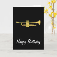 Golden Trumpet Music Theme Birthday Card at Zazzle