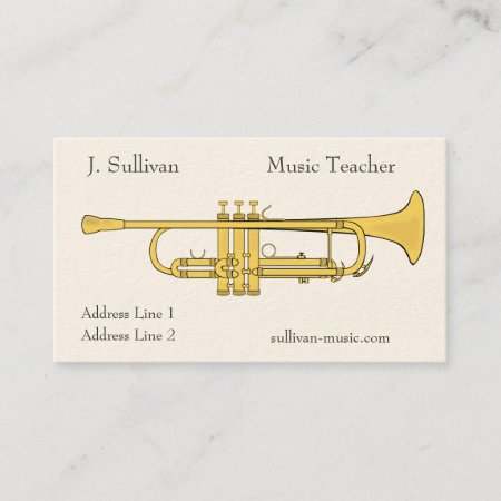 Golden Trumpet Music Theme Business Card