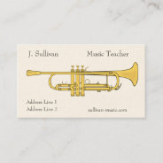 Golden Trumpet Music Theme Business Card at Zazzle