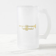 Golden Trumpet Music Theme Frosted Glass Beer Mug at Zazzle