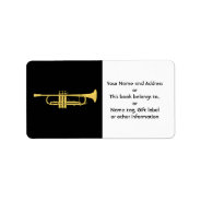 Golden Trumpet Music Theme Label at Zazzle