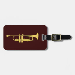 Golden Trumpet Music Theme Luggage Tag