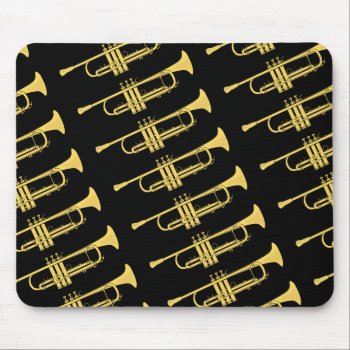 Golden Trumpet Music Theme Mouse Pad by DigitalDreambuilder at Zazzle