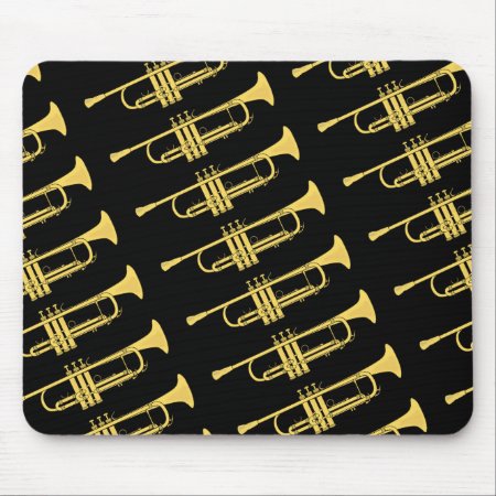 Golden Trumpet Music Theme Mouse Pad