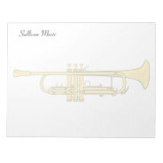 Golden Trumpet Music Theme Notepad at Zazzle
