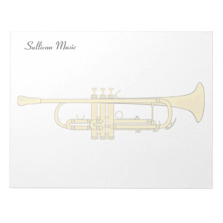 Golden Trumpet Music Theme Notepad
