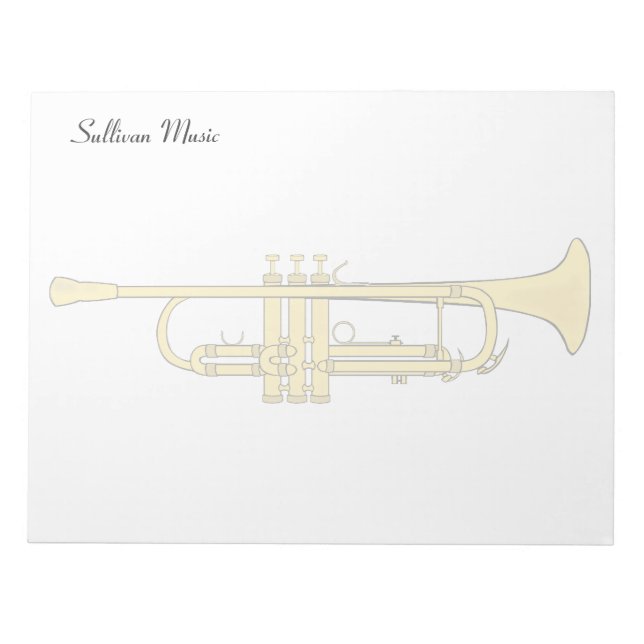 Golden Trumpet Music Theme Notepad (Front)