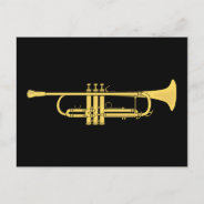 Golden Trumpet Music Theme Postcard at Zazzle
