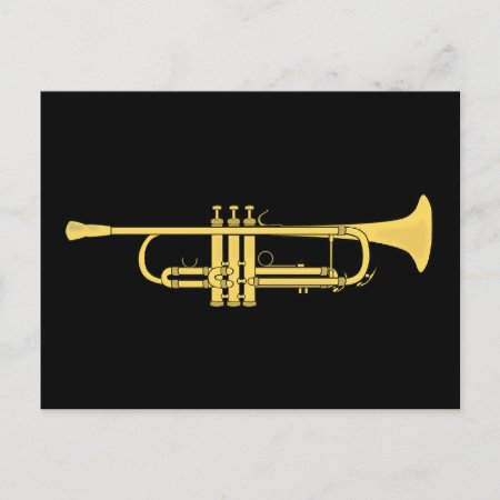 Golden Trumpet Music Theme Postcard