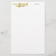 Golden Trumpet Music Theme Stationery at Zazzle
