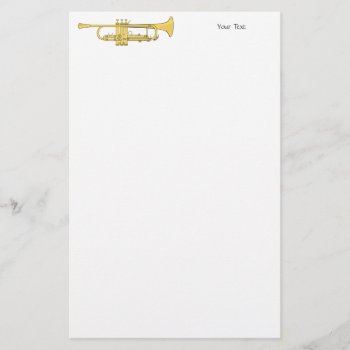 Golden Trumpet Music Theme Stationery by DigitalDreambuilder at Zazzle