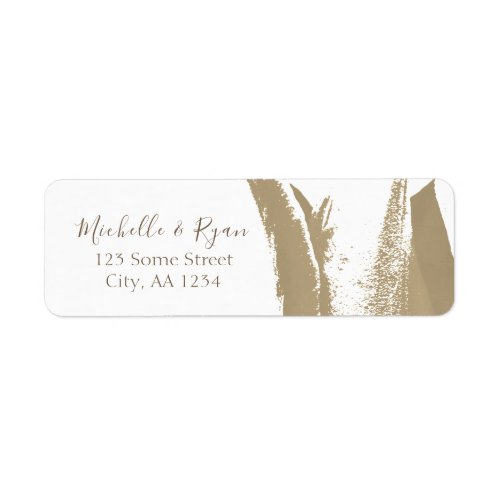 Golden Tulip Flower Address Wedding Label - A personalizable golden tulip flower address label for a wedding. It`s perfect for a rustic flower or modern wedding. The design features beautiful abstract tulip in golden colour on a white background. You can change all information on the labels.