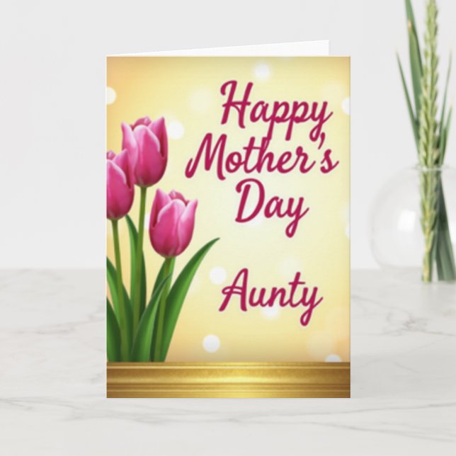 Golden Tulips Mothers Day Card (Front)