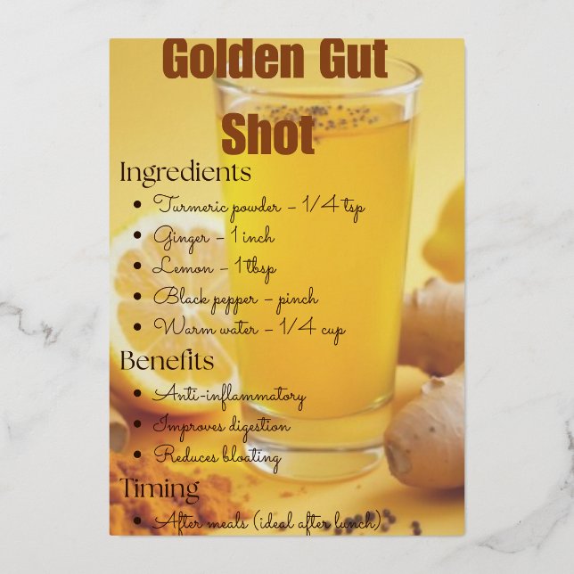 Golden Turmeric Detox Recipe Card  (Front)