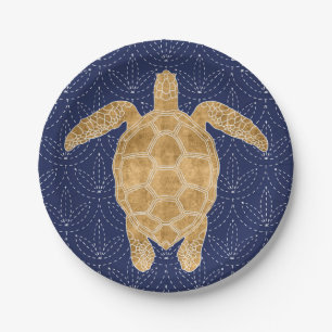 Golden Turtle Paper Plates