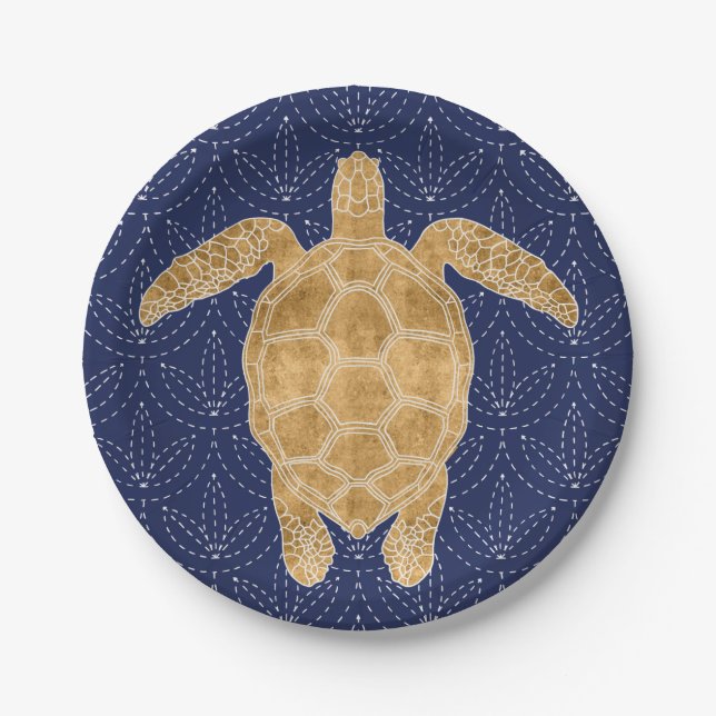 Golden Turtle Paper Plates (Front)