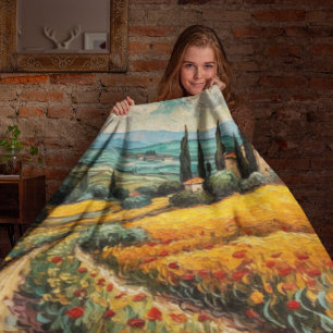 Golden Tuscany Dreams Fleece Blanket