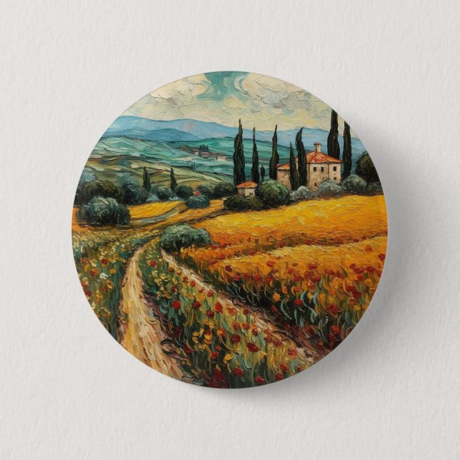 Golden Tuscany Dreams Holiday Button (Front)