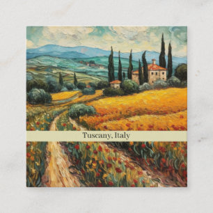 Golden Tuscany Dreams Square Business Card