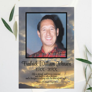Golden Twilight Cloud Photo Funeral Program