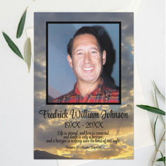 Golden Twilight Cloud Photo Funeral Program