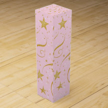 Golden Twilight – Pink & Gold Star Wine Box