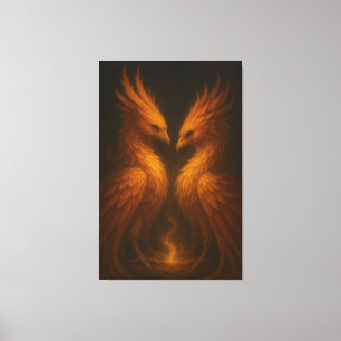 Golden Twin Phoenix • Luxury Fine Art Canvas
