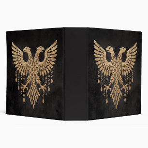 Golden Twin Raven Norse Mythology Black 3 Ring Binder