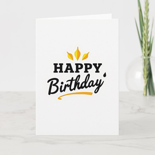 Golden Type Birthday Card (Front)