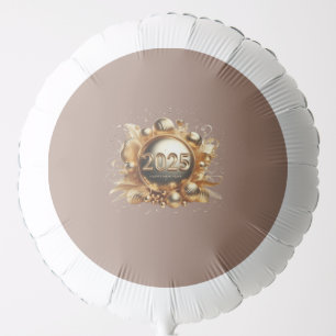 Golden typography happy new year 2025 balloon