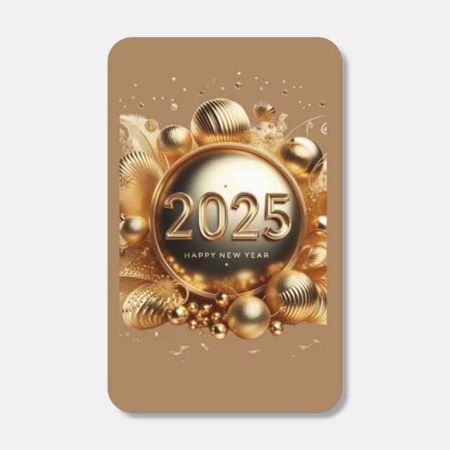 Golden typography happy new year 2025 matchboxes (Front)