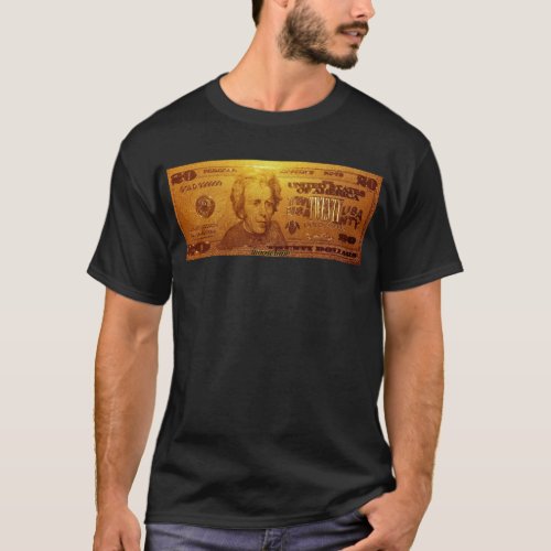 Golden US Twenty Dollar Bill T_Shirt
