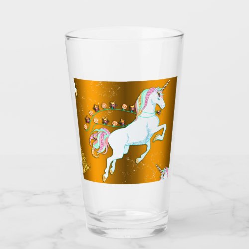 Golden Unicorn Christmas Glass