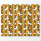 Golden Unicorn Christmas Wrapping Paper (Flat)