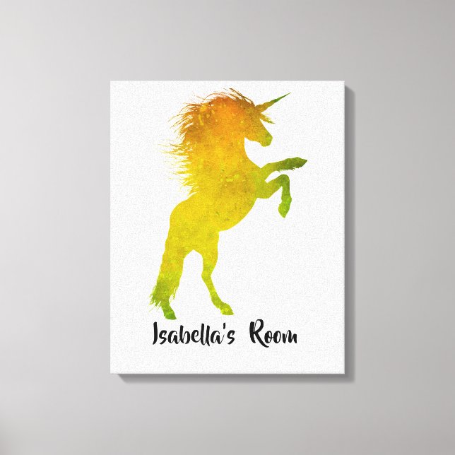 Golden Unicorn Girl's Room Canvas Print (Front)