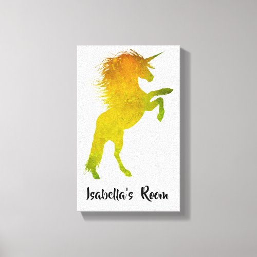 Golden Unicorn Girls Room Canvas Print