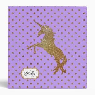 Golden Unicorn Purple scrapbook binder