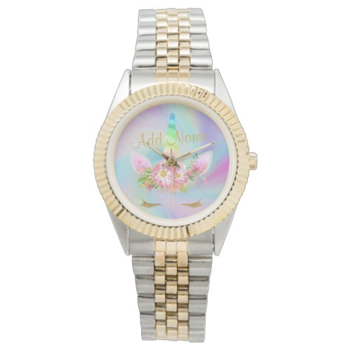 Golden Unicorn Rainbow Two Tone Watch