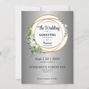 Golden Union Celebrating Love & Commitment Wedding Invitation