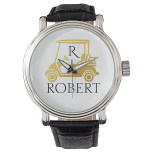 Golden Unique Custom Cart Monogram Name Watch