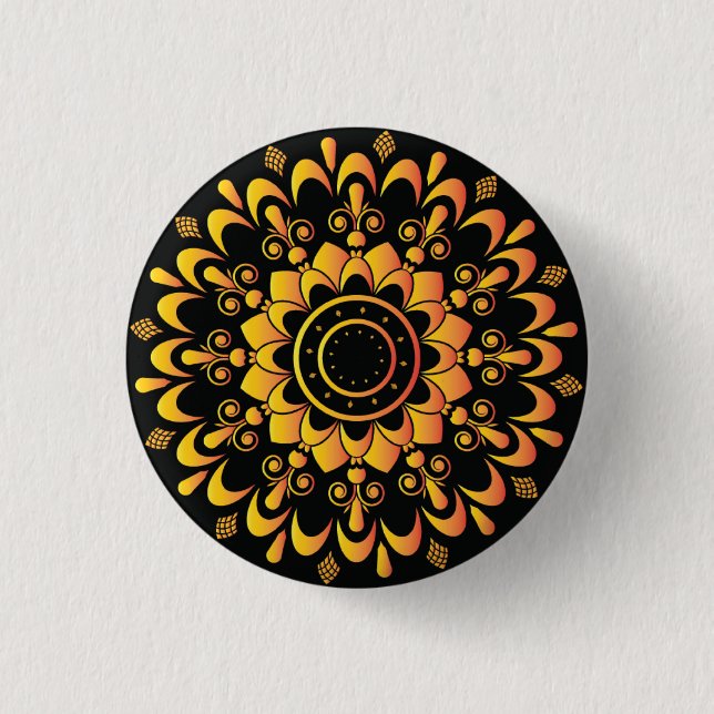Golden Unique Mandala Design-95747 Button (Front)